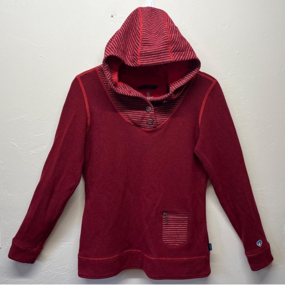 Kuhl Chianti Fleece Hooded Sweater in red